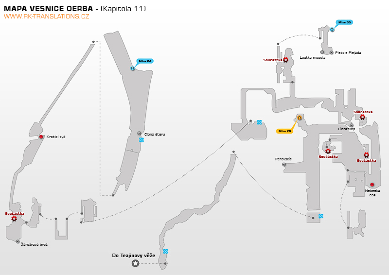Mapa vesnice Oerba