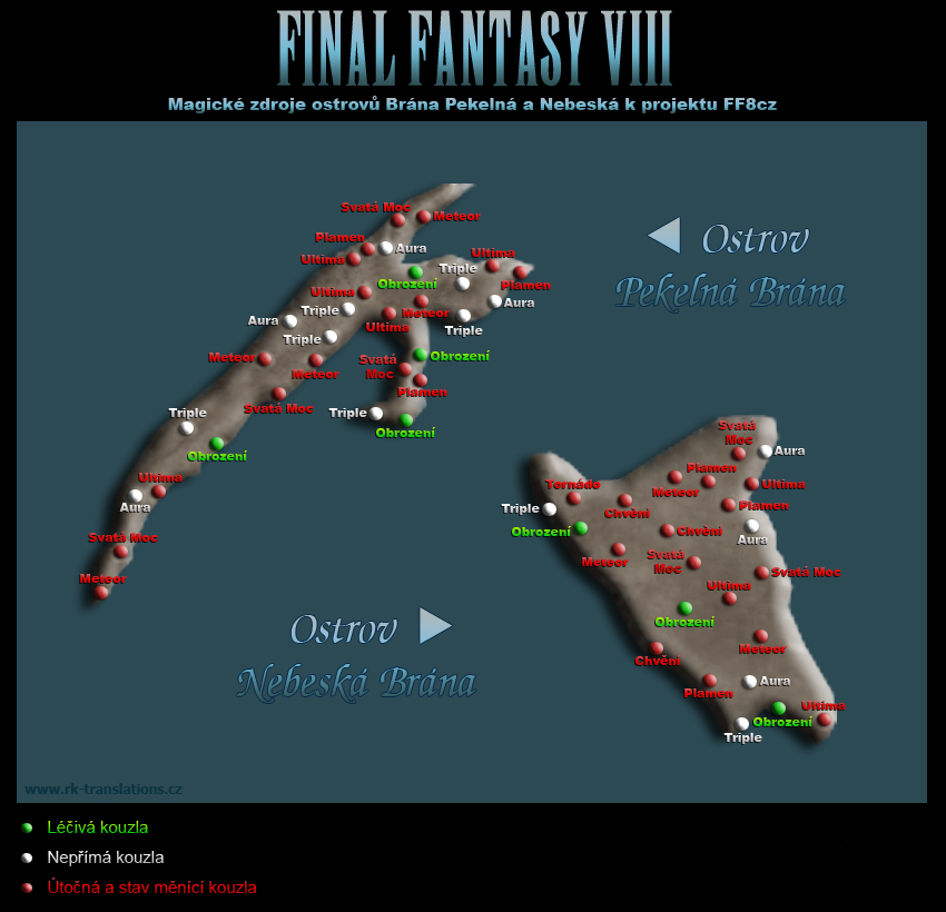 Final Fantasy VIII: Mapa ostrovů