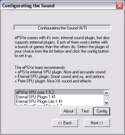 ePSXe - výběr zvukového pluginu